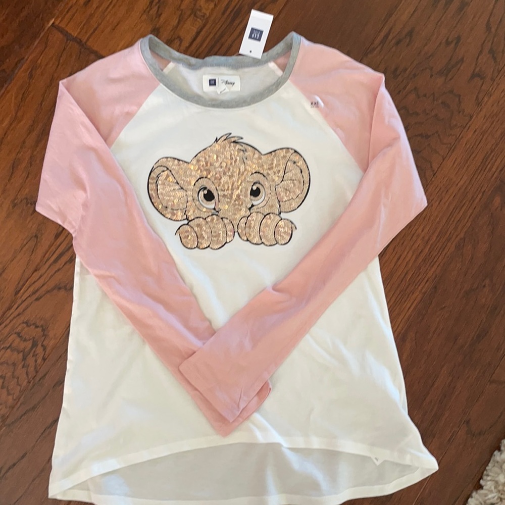 NWT Gap Kids Disney sequin Simba Lion shirt